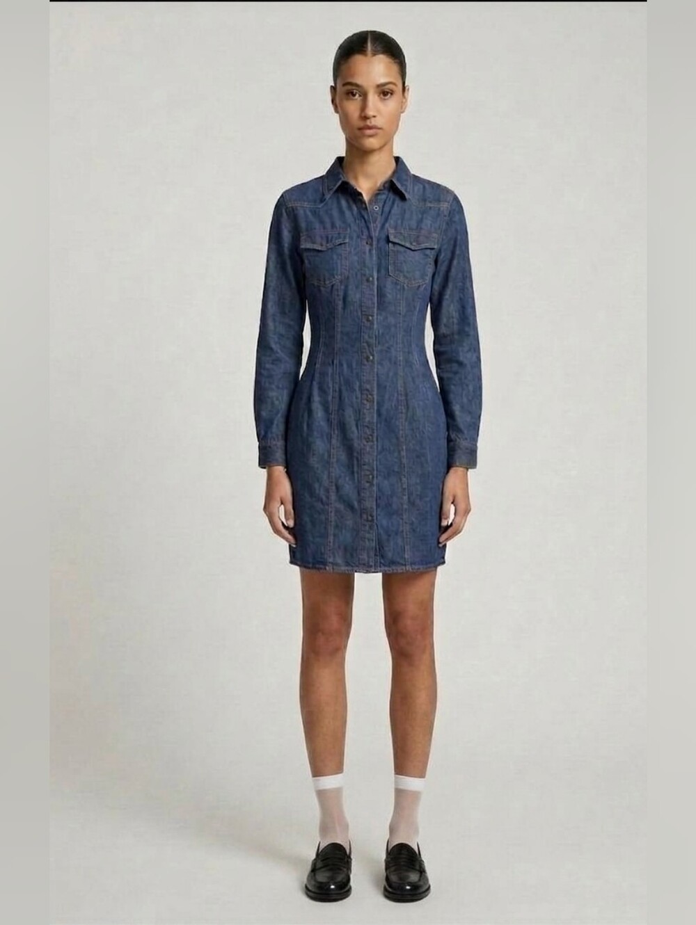 Sisley | Organic Cotton Denim Shirtdress